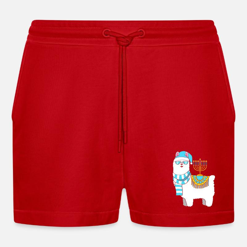 Hanoukka Hanoukka Hanoukka - Short bio décontracté court fabriqué en UE - rouge