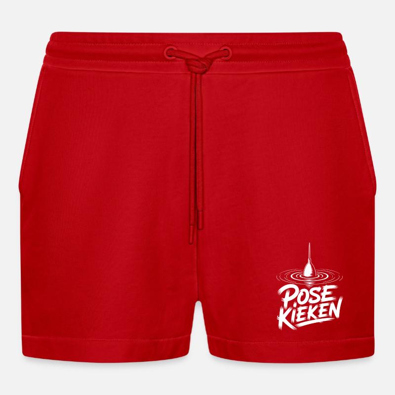 Conception de la posture du pêcheur - Short bio décontracté court fabriqué en UE - rouge