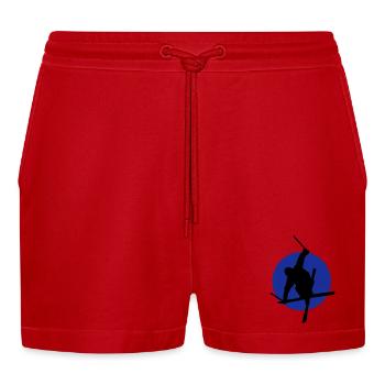 Icône de freestyle ski - Short bio décontracté court fabriqué en UE - rouge - Devant