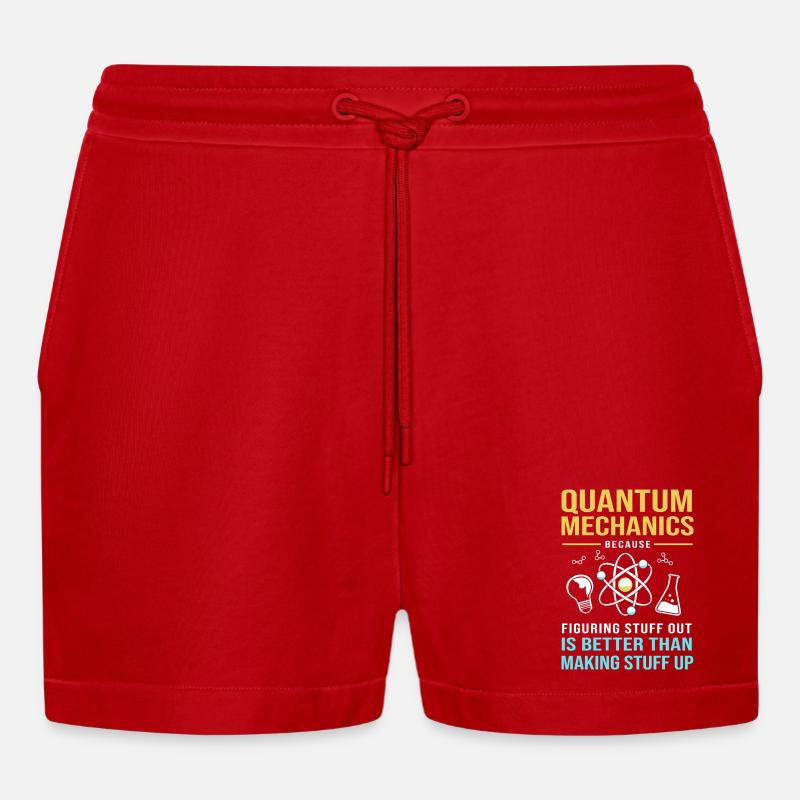 Quantenphysik Quantenmechanik Quantensprung - Organic Relaxed Cropped Shorts Made in EU - Rot