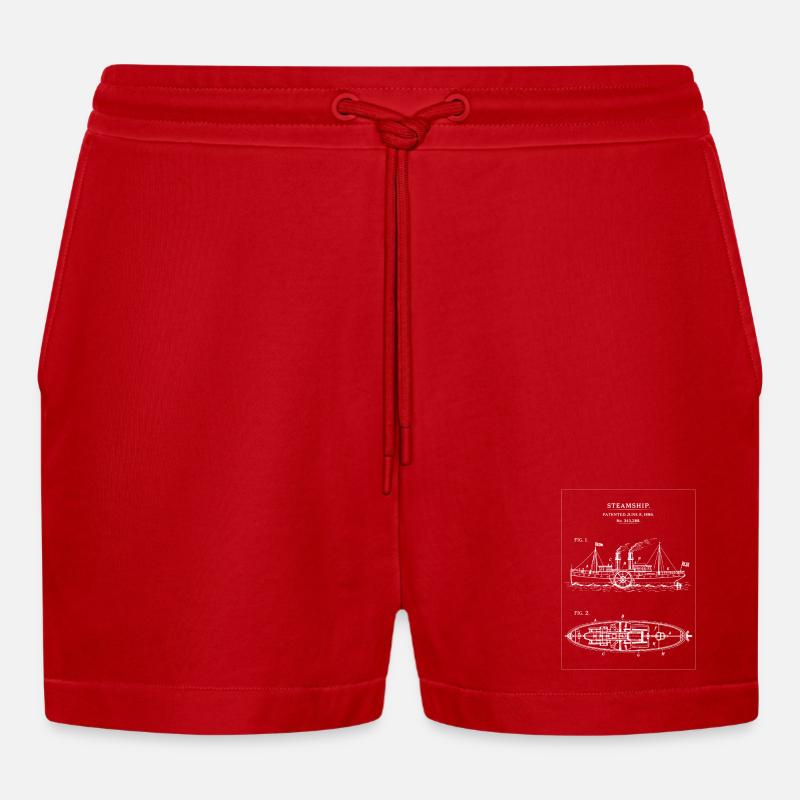 Dampfschiff Blueprint Dampfschiff - Organic Relaxed Cropped Shorts Made in EU - Rot