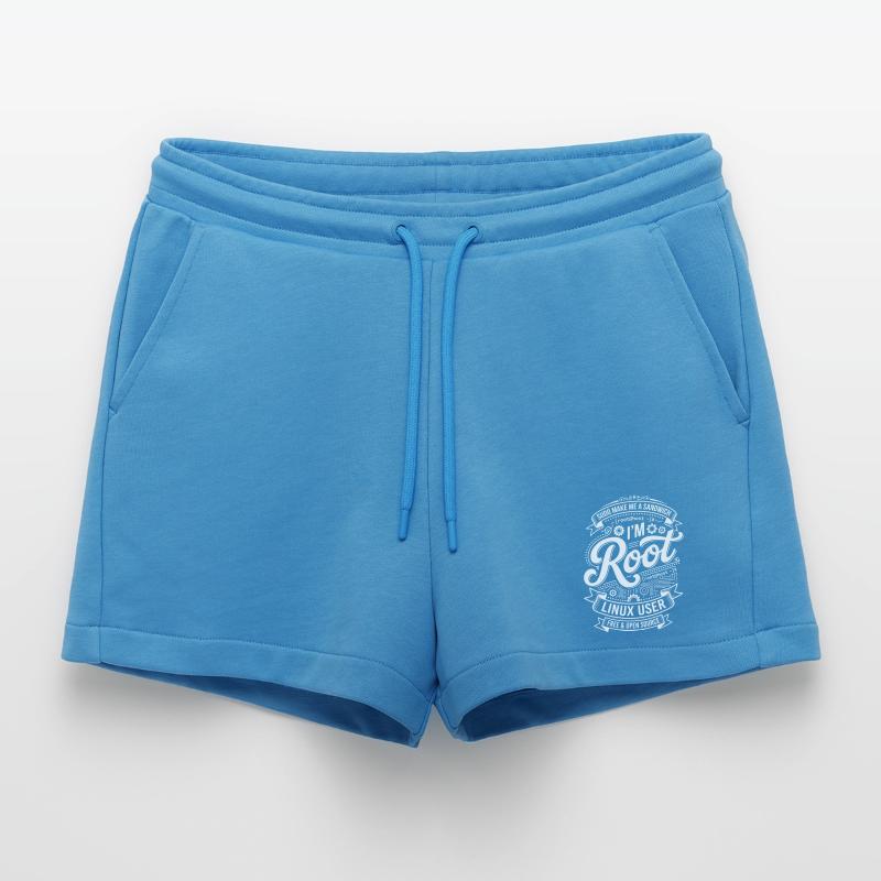 Ich bin Root – Linux User Organic Relaxed Cropped Shorts Made in EU