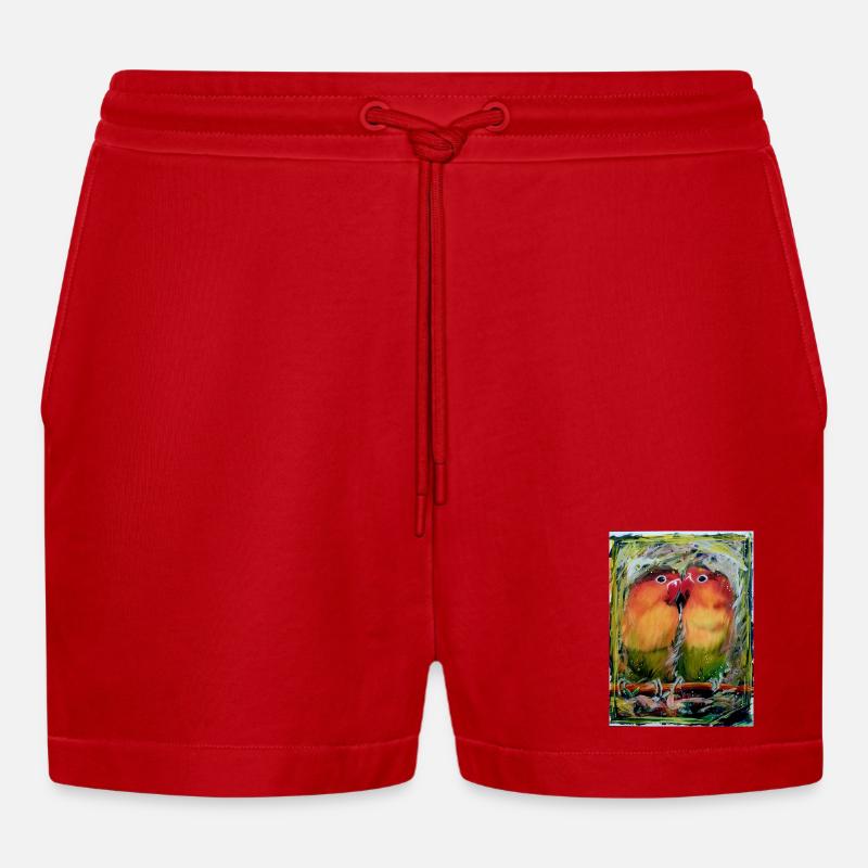 Inseparable - Organic Relaxed Cropped Shorts Made in EU - red