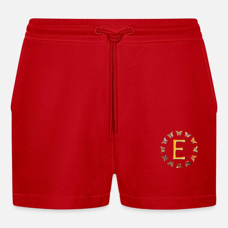 Papillons E 56 E - Short bio décontracté court fabriqué en UE - rouge