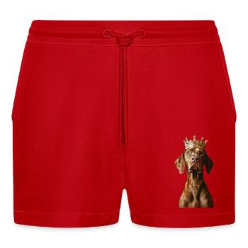 Vizsla - Organic Relaxed Cropped Shorts Made in EU - Rot - Vorne