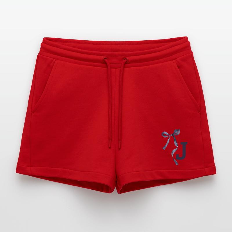 Monogram j Gift Idea Organic Relaxed Cropped Shorts Made in EU