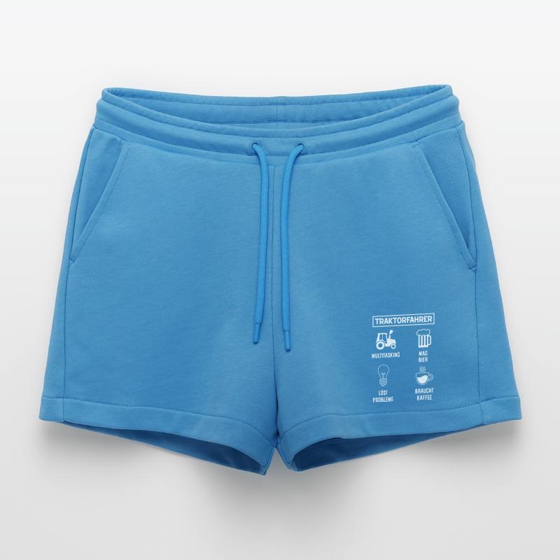 Traktorfahrer Kaffee Bier Multitasking Organic Relaxed Cropped Shorts Made in EU