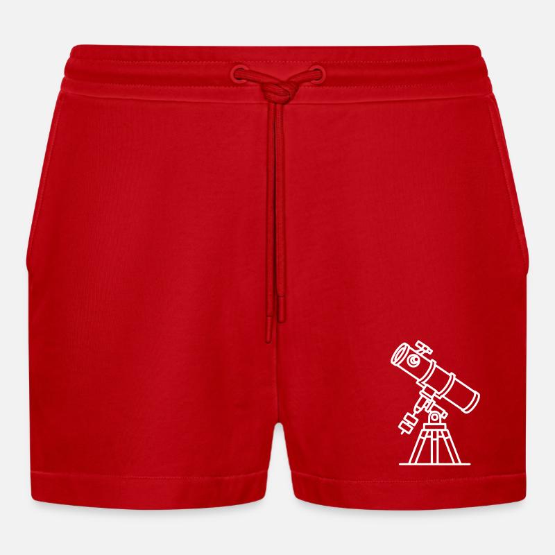 Teleskop - Organic Relaxed Cropped Shorts Made in EU - Rot