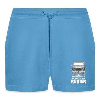 defender lustig funny Geschenk - Organic Relaxed Cropped Shorts Made in EU -  Sol Blue - Vorne