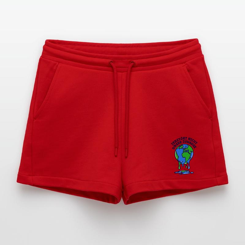Umwelt Mutter Erde Umweltschutz Statement Organic Relaxed Cropped Shorts Made in EU