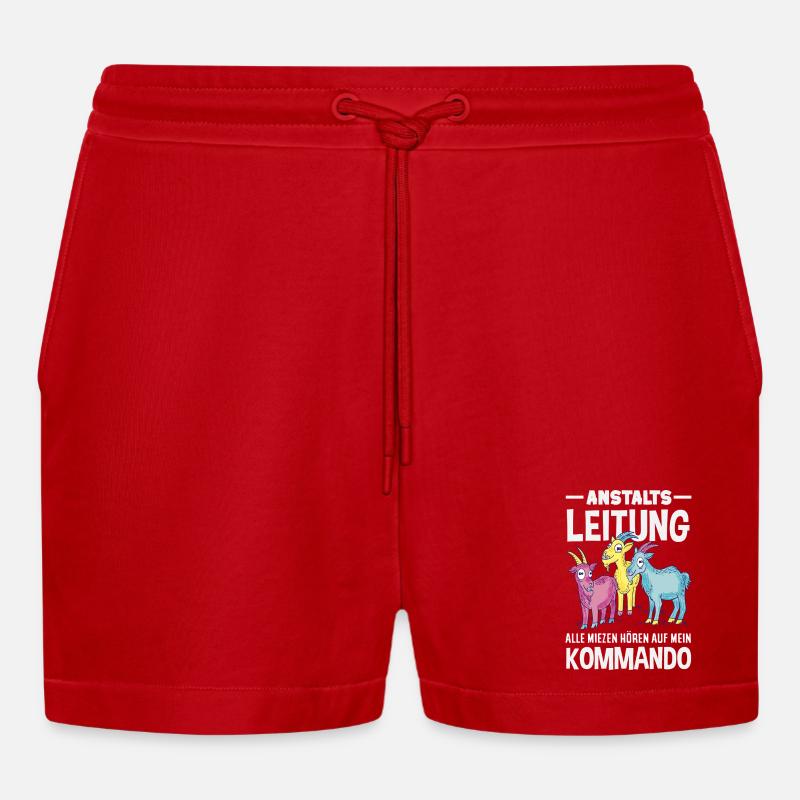 Anstaltsleitung Chef Leitung - Organic Relaxed Cropped Shorts Made in EU - Rot