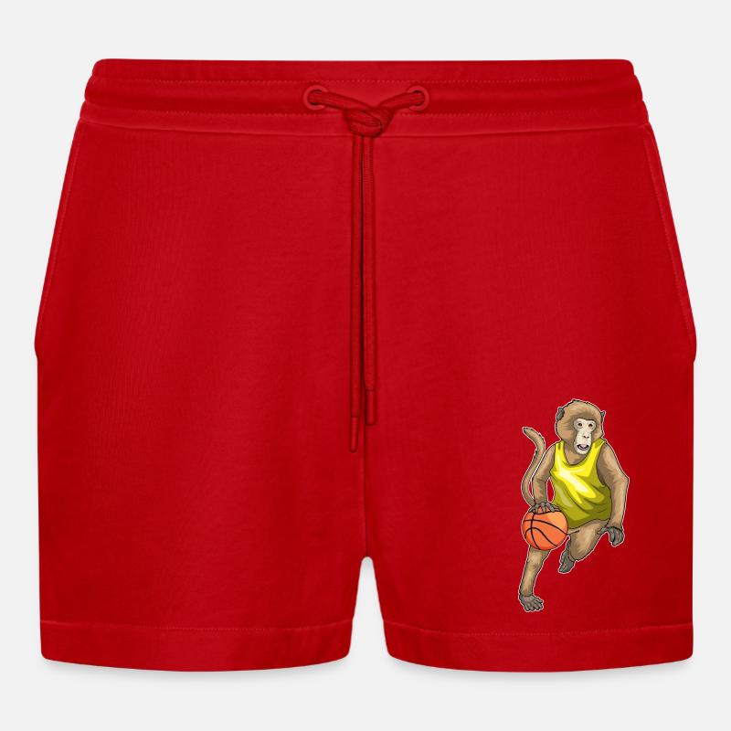 Singe Basketteur Basketteur - Short bio décontracté court fabriqué en UE - rouge