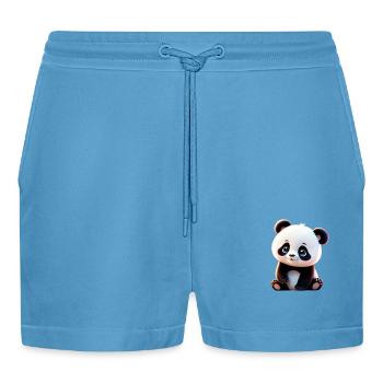 Baby Panda/ Pandabärchen - Organic Relaxed Cropped Shorts Made in EU -  Sol Blue - Vorne