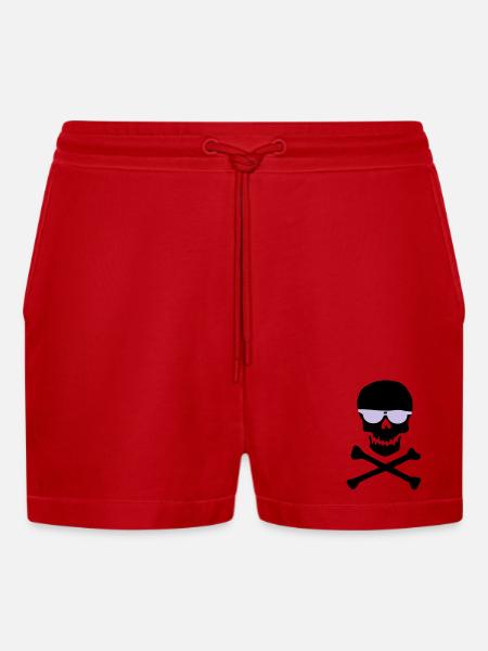 Piratl_mit_brille - Short bio décontracté court fabriqué en UE - rouge