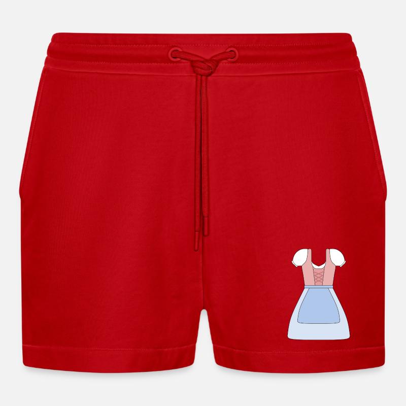 Conception de robe bavaroise traditionnelle Dirndl - Short bio décontracté court fabriqué en UE - rouge