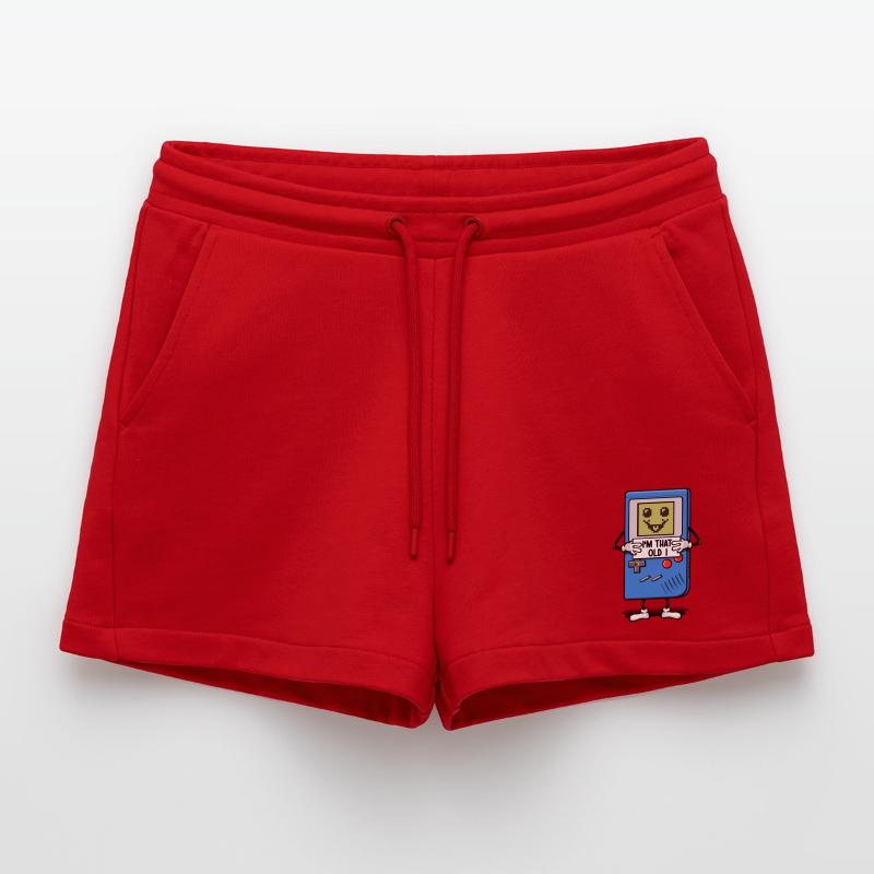 As old as a game console Organic Relaxed Cropped Shorts Made in EU