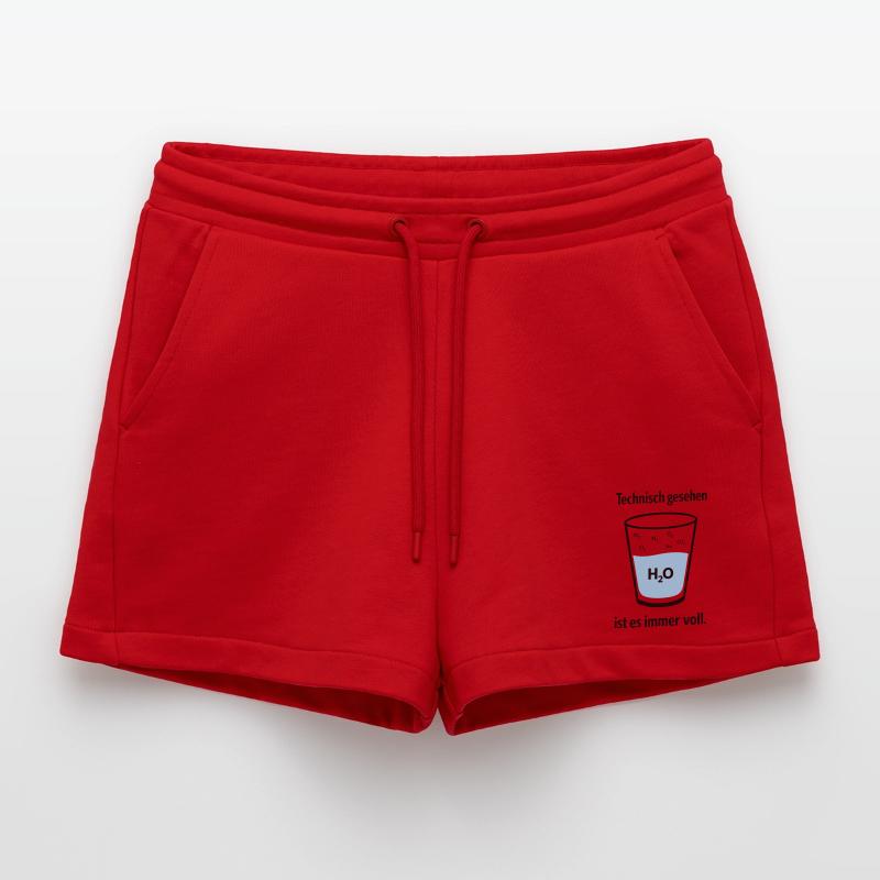 Technically, it's always full – nerd humor Organic Relaxed Cropped Shorts Made in EU