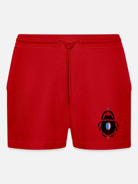 Skarabaeus Glückskäfer - Organic Relaxed Cropped Shorts Made in EU - red