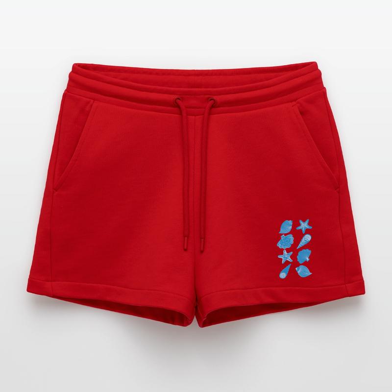 Shells and starfish Organic Relaxed Cropped Shorts Made in EU
