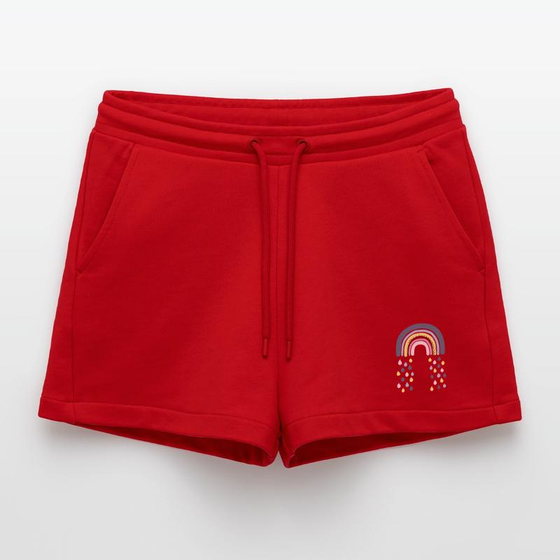 Rainbow Organic Relaxed Cropped Shorts Made in EU