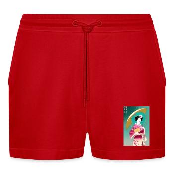 Geisha 2 - Organic Relaxed Cropped Shorts Made in EU - Rot - Vorne