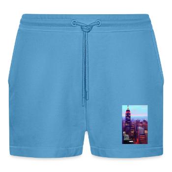 Horizon de la ville de New York - Short bio décontracté court fabriqué en UE -  Sol Blue - Devant