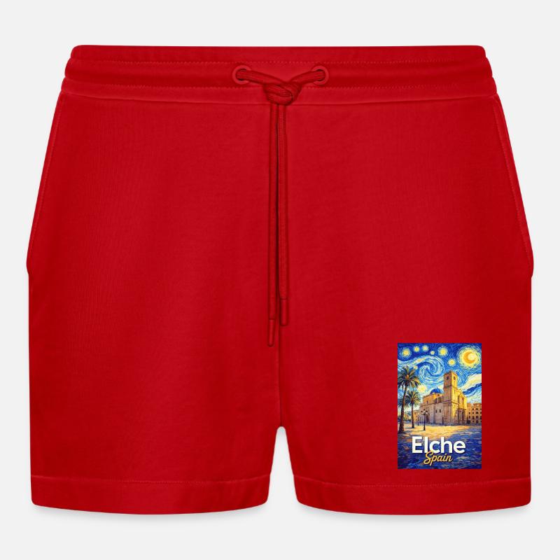 Elche, Spagna - Pantaloncini corti ecologici casual Made in UE - rosso
