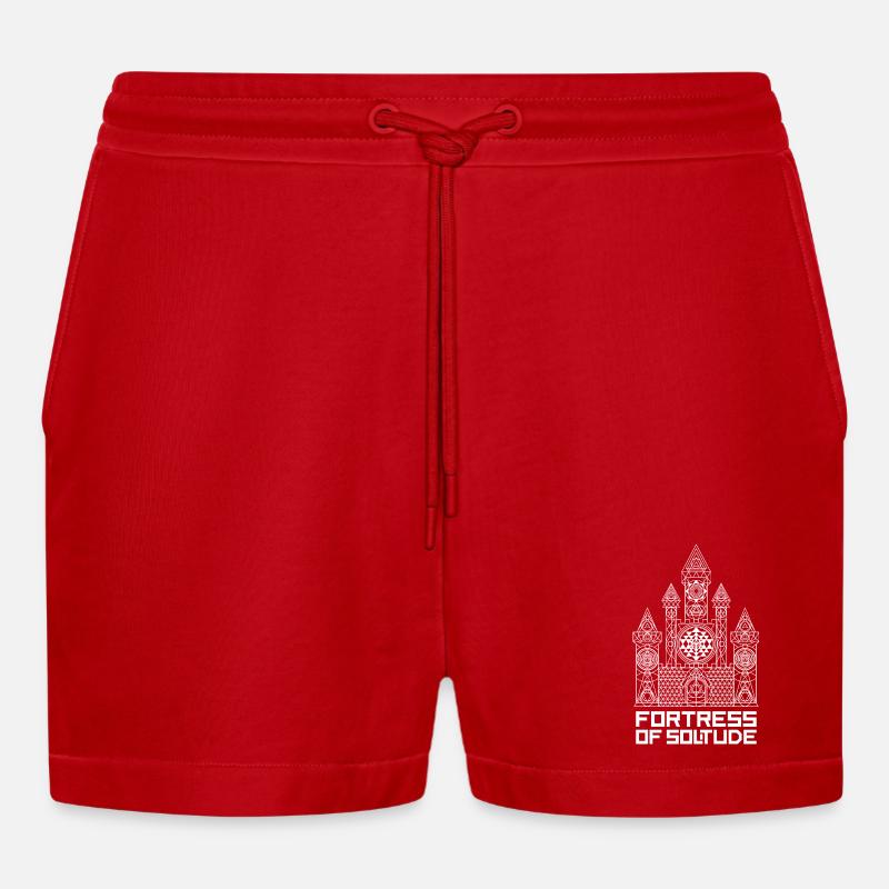 Festung der Einsamkeit - Organic Relaxed Cropped Shorts Made in EU - Rot