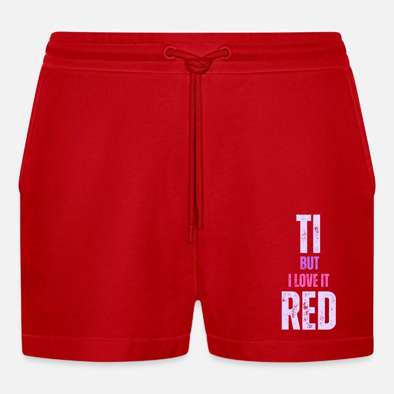 Die Eltern sind müde - Organic Relaxed Cropped Shorts Made in EU - Rot