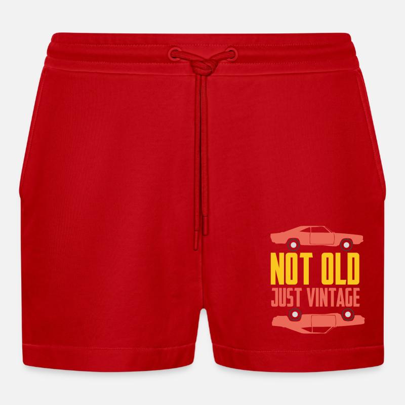 Oldtimer - Organic Relaxed Cropped Shorts Made in EU - Rot