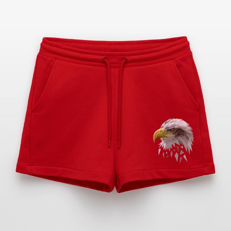 White-tailed eagle low poly polygons geometric Organic Relaxed Cropped Shorts Made in EU