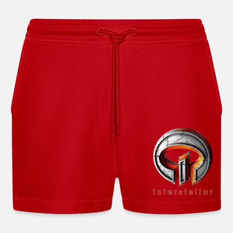 interstellar symbol design von 74elements - Organic Relaxed Cropped Shorts Made in EU - Rot
