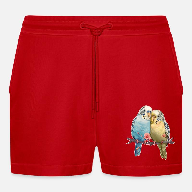 Budgies - Organic Relaxed Cropped Shorts Made in EU - red
