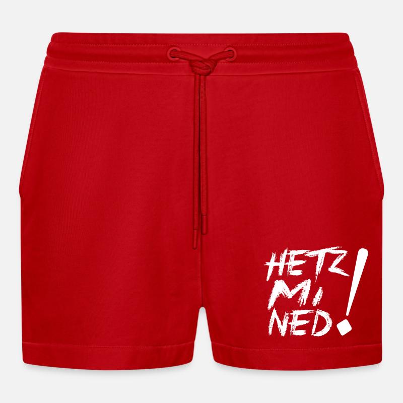 HETZ MI NED! - Organic Relaxed Cropped Shorts Made in EU - Rot