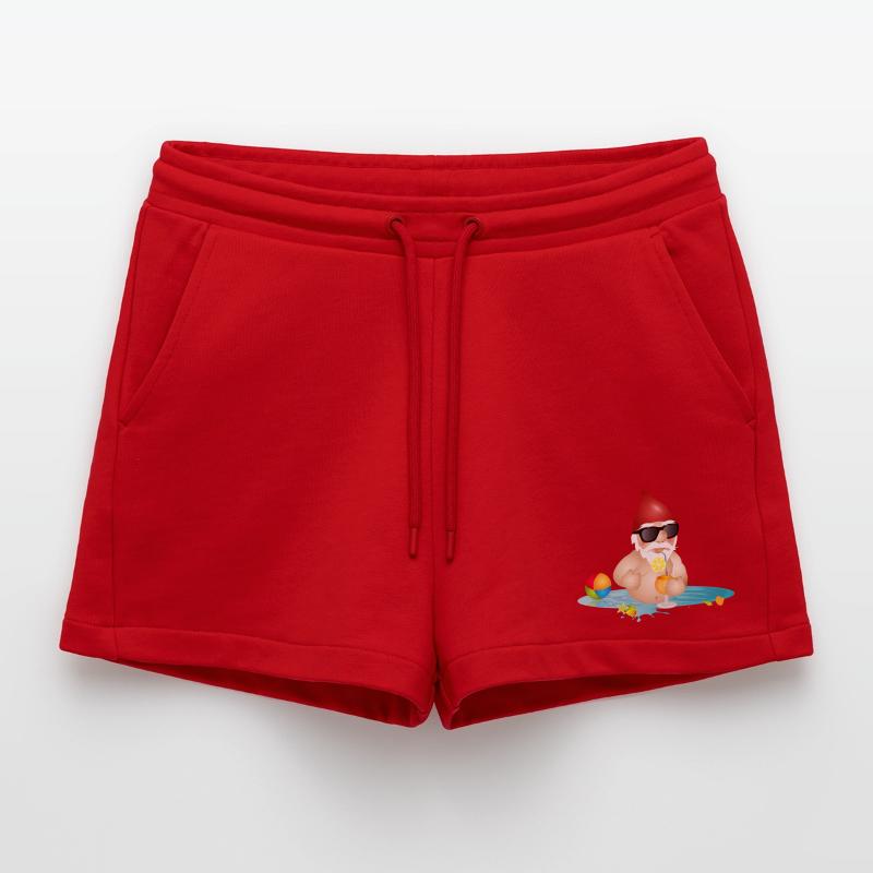 Gartenzwerg im Swimmingpool oder Meer und Getränk Organic Relaxed Cropped Shorts Made in EU