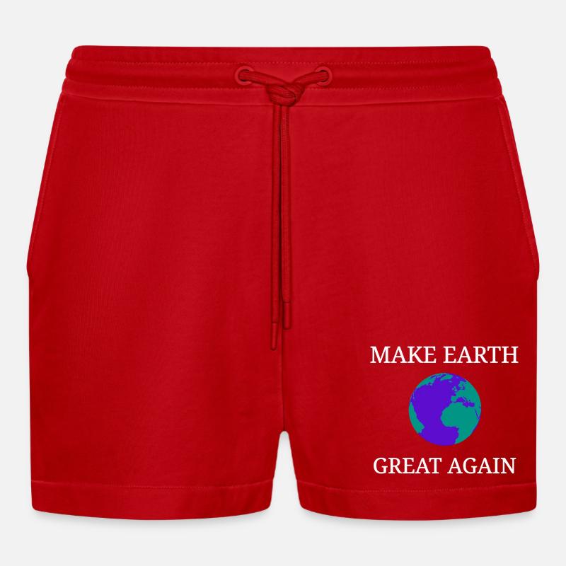 Make Earth Great Again - Short bio décontracté court fabriqué en UE - rouge