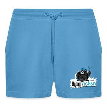 Hühner Rocken - Organic Relaxed Cropped Shorts Made in EU -  Sol Blue - Vorne
