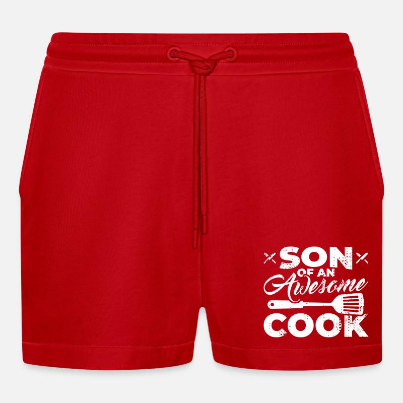 Sohn eines tollen Kochs - Organic Relaxed Cropped Shorts Made in EU - Rot