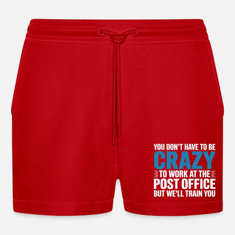 Lustiger Postbote Postpostangestellter - Organic Relaxed Cropped Shorts Made in EU - Rot