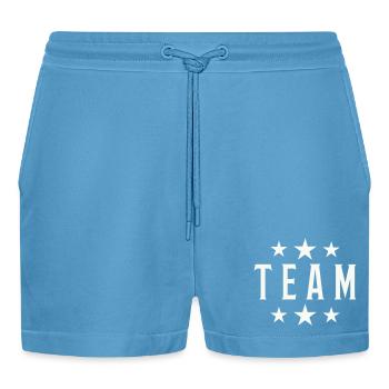 Logo de l’équipe Vintage Star - Short bio décontracté court fabriqué en UE -  Sol Blue - Devant