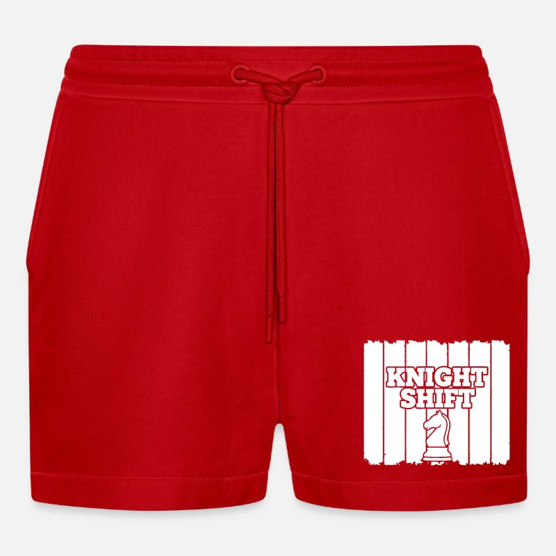 Shift du cavalier d’échecs - Short bio décontracté court fabriqué en UE - rouge