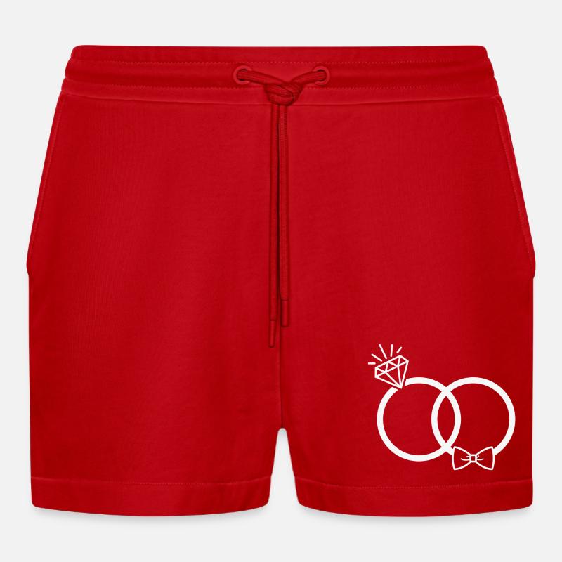 Eheringe - Organic Relaxed Cropped Shorts Made in EU - Rot