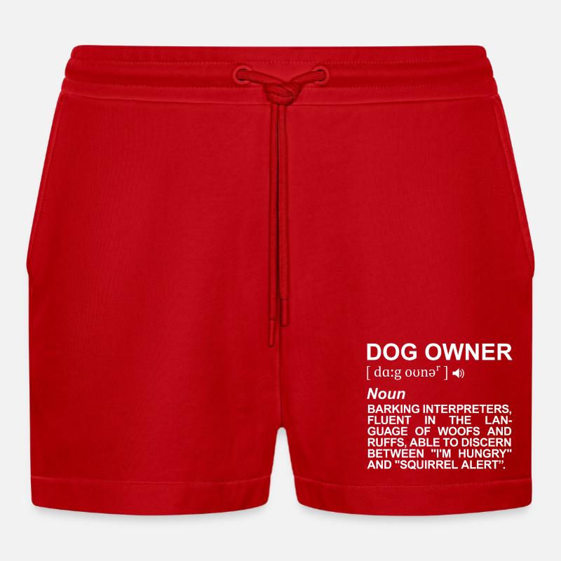 Description du propriétaire de chien - Short bio décontracté court fabriqué en UE - rouge