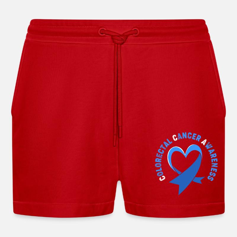 Darm Krebs Dickdarm - Organic Relaxed Cropped Shorts Made in EU - Rot