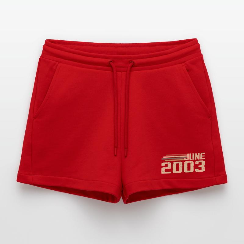 Juni 2003 Jahrestag Juni 2003 Juni 2003 Geburtstag Organic Relaxed Cropped Shorts Made in EU