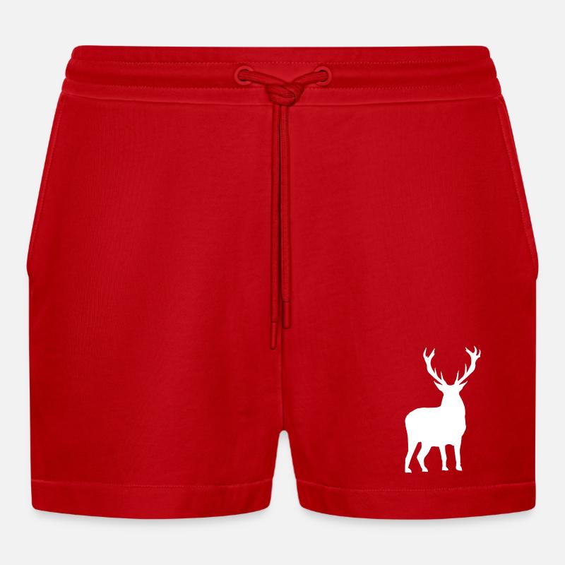 Hirsch - Organic Relaxed Cropped Shorts Made in EU - Rot