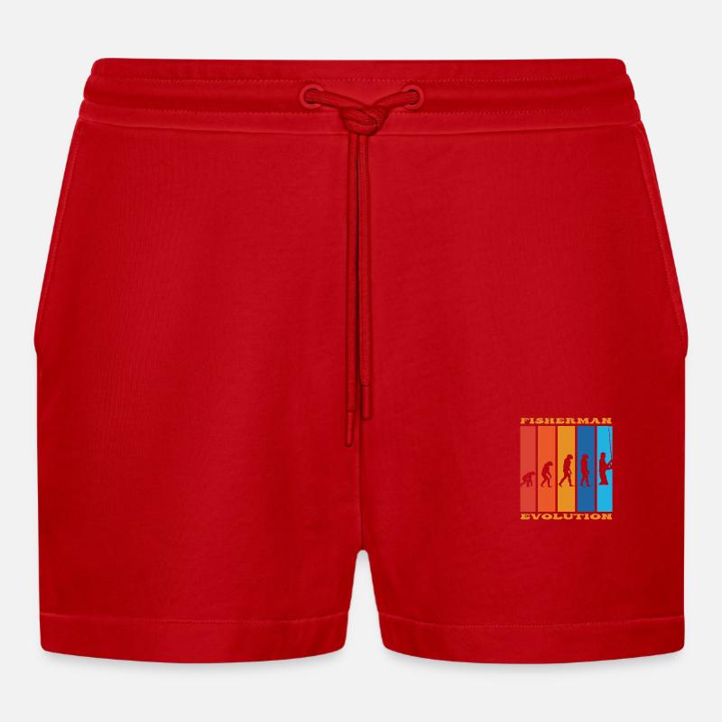 Angler Evolution - Organic Relaxed Cropped Shorts Made in EU - Rot