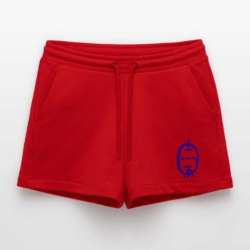 Calligraphic Style Triode Organic Relaxed Cropped Shorts Made in EU