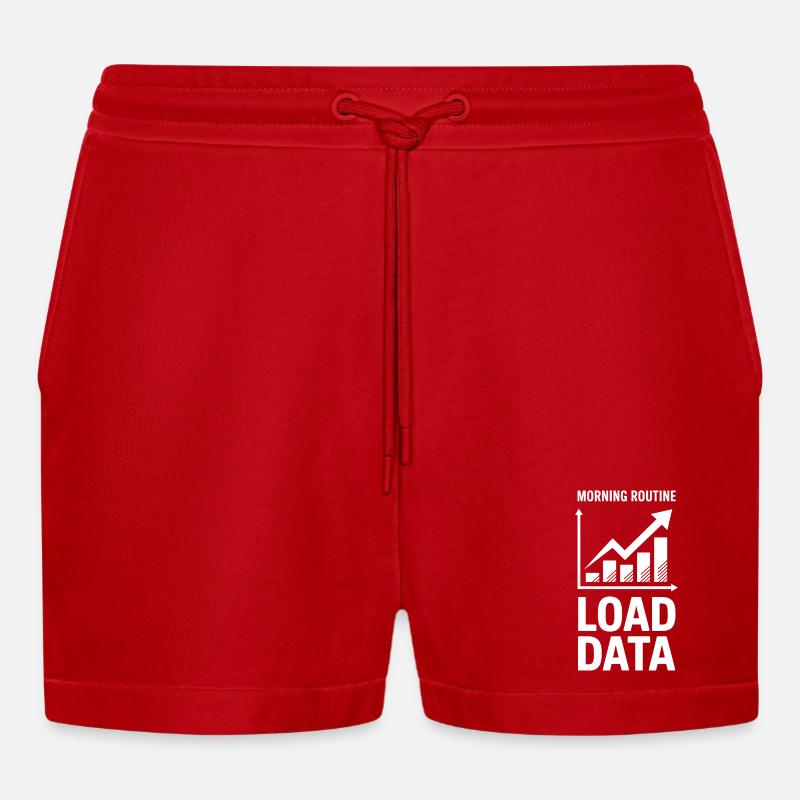 Datenanalyst Spruch Lustiges Datenanalyst Geschenk - Organic Relaxed Cropped Shorts Made in EU - Rot