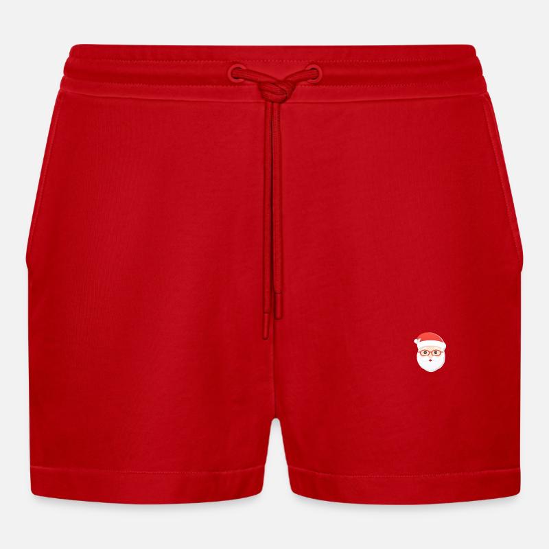 Weihnachtsmann - Illustration - Organic Relaxed Cropped Shorts Made in EU - Rot